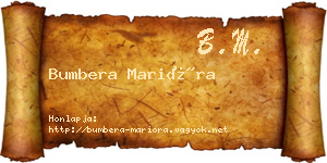 Bumbera Marióra névjegykártya